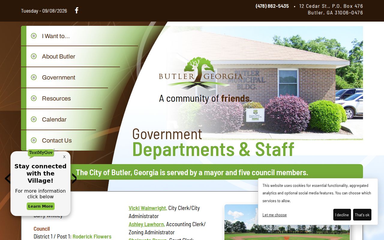 Taylor County municipal court warrant contacts in Butler
