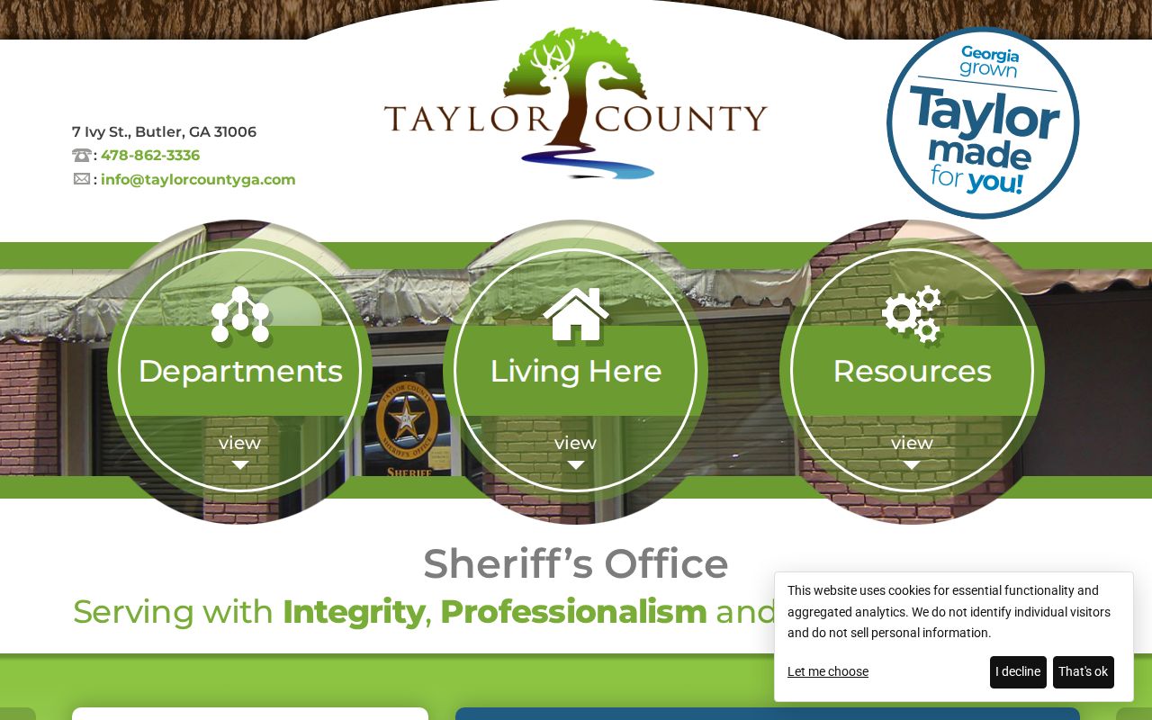 Taylor County warrant records sheriff contact page